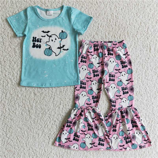 GSPO0189 Baby Girl Halloween Blue Bell Pants Outfit