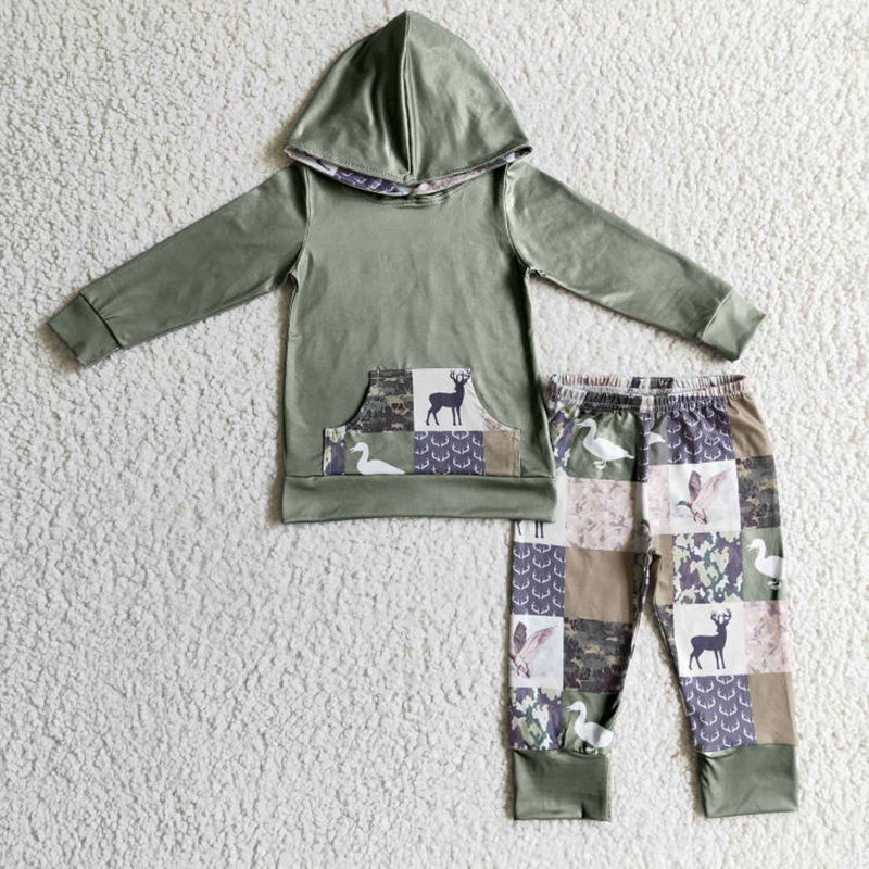 GLP0319 Baby Girl Duck Deer Camo Kids Hoodie Outfit