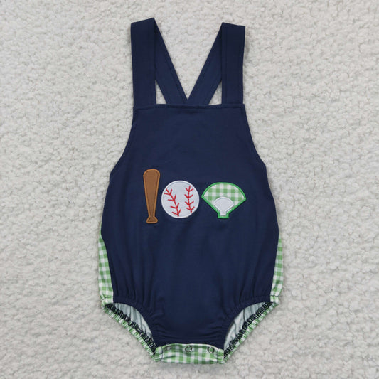 SR0272 Baby boy Embroidery Baseball Summer Romper