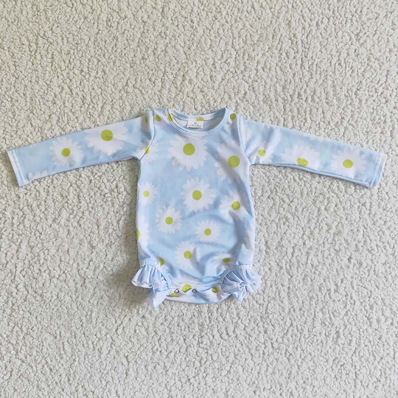 LR0002 Baby Girl Sunflower One Piece Long Sleeve Baby Girl Swimsuit