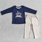 6 B11-25 Baby Girl Kids Christmas Navy Ruffle Pants Nativity Outfit