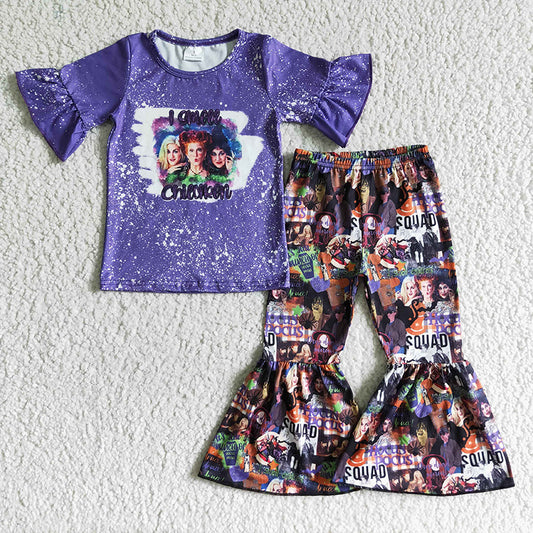 GSPO0105 Baby Girl Halloween Purple Pants Outfit