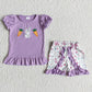 Easter Baby Girl Embroidery Carrot Rabbit Bunny Flower Shorts Outfit