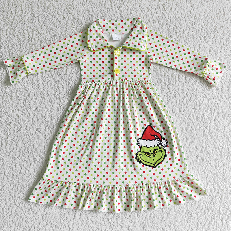 6 B10-25 Christmas Colorful Polka Dots Baby Girl Pajamas