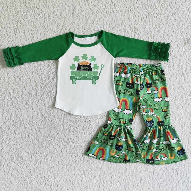 6 B10-1 Lucky Clover St. Patrick's Day Bell Outfit