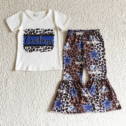 GSPO0206 Baby Girl Football Team Bell Pants Outfit