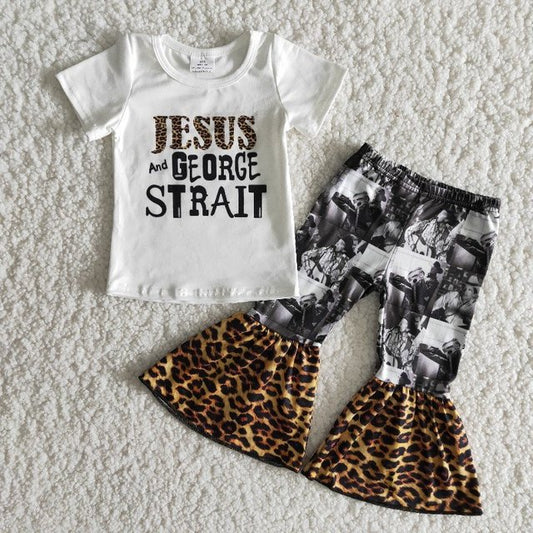 Baby Girl Jesus Singer Leopard Bell Pants Music Outfit