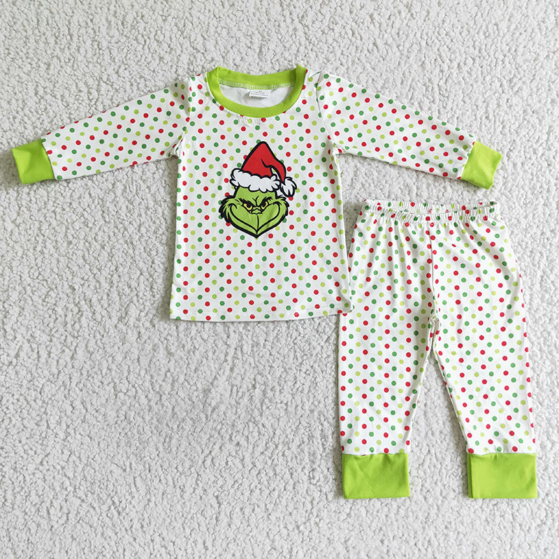 6 B10-25 Christmas Colorful Polka Dots Baby Girl Pajamas