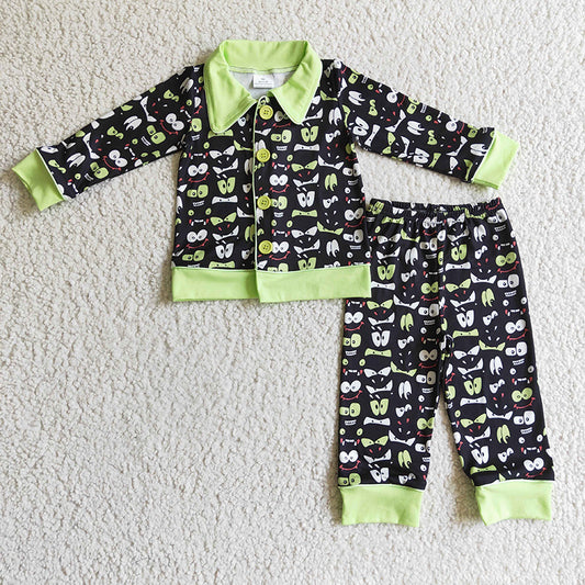 BLP0032 Baby Boy Black Eyes Kids Halloween Pajamas