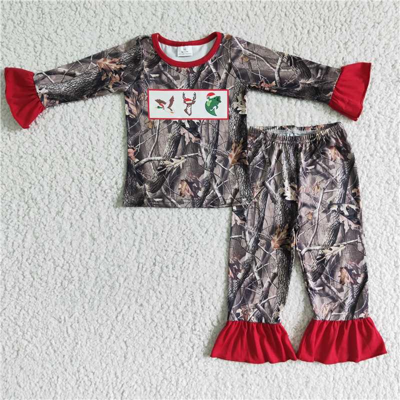 Promotion Baby boy Long Sleeves Duck Fish Shirt Pants Outfit Pajamas