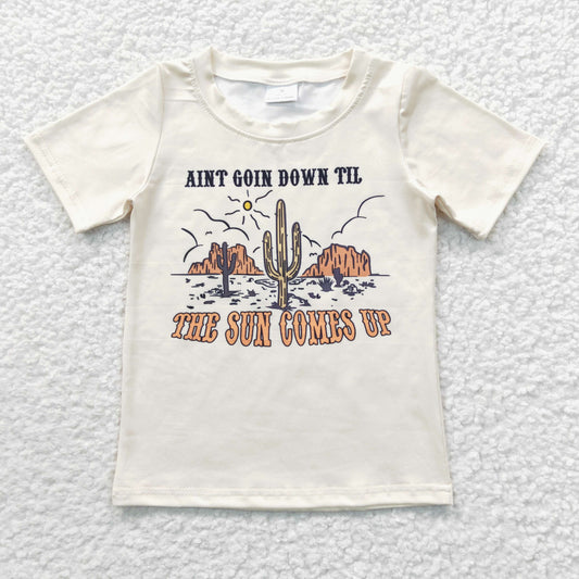 GT0160 Baby Girl Summer Western Cactus Short Sleeves Top Shirt