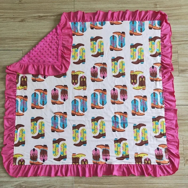 BL0004 Western Boots Baby Girl Blanket