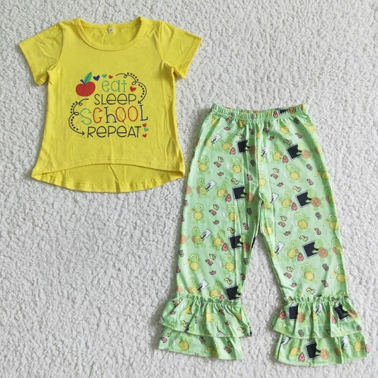 C15-31-1 Eat Sleep School Repeat Apple Pants Outfit