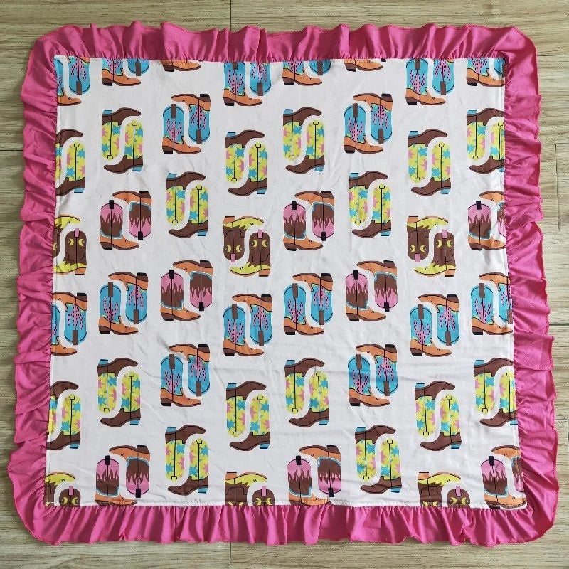 BL0004 Western Boots Baby Girl Blanket