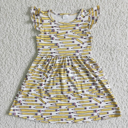 BC0001 Baby Girl Summer Yellow Pencil Dress