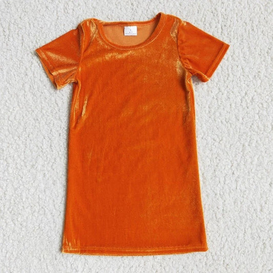 Baby Girl Orange Velvet Dress