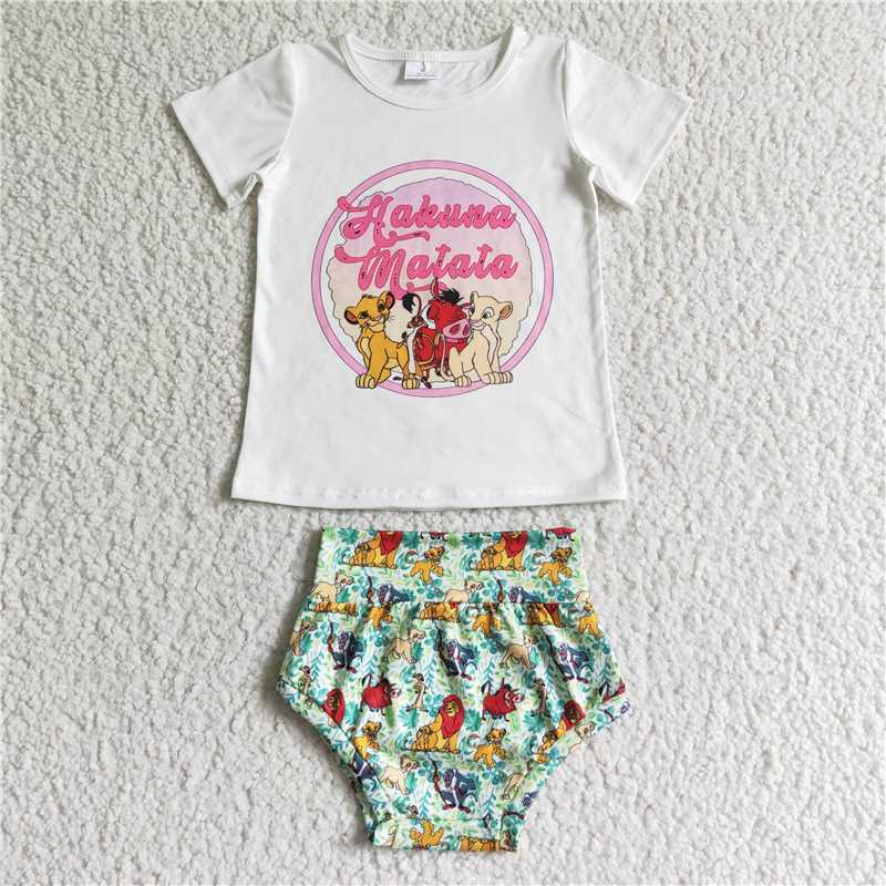 GBO0025 Baby Girl lion Bummies Shorts Outfit