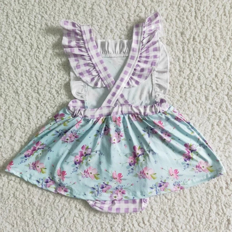 SR0027 Baby Girl Summer Flower Romper