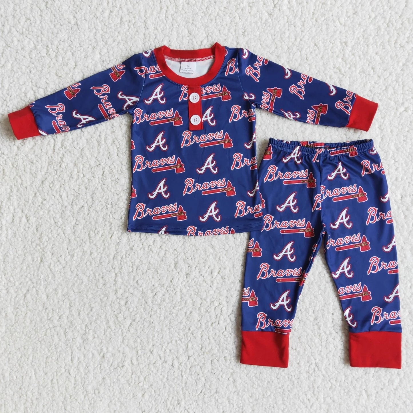 6 A29-19 Navy Baby Boy Outfit Pajamas