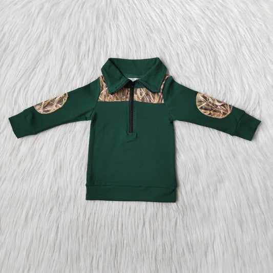 Green Zipper Baby Boy Shirt