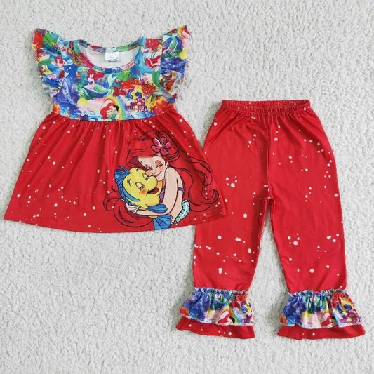 GSPO0034 Baby Girl Princess Bell Pants Red Set