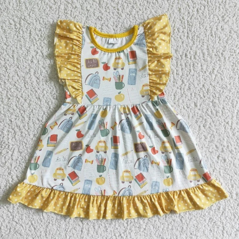 GSD0061 Baby Girl Summer School Apple Dress