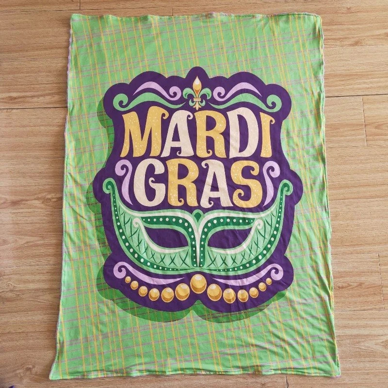 Baby Mardi Gras Green Blanket