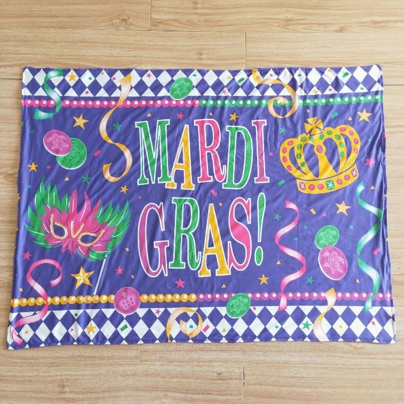 6 B6-19 Baby Mardi Gras Purple Blanket