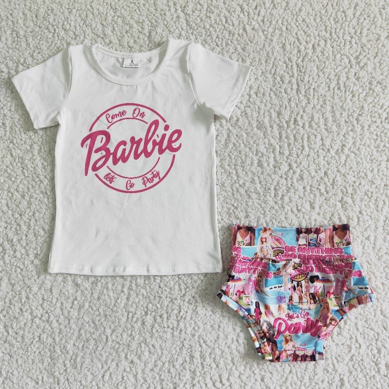 GBO0028 Baby Girl Pink Shorts Bummies Outfit