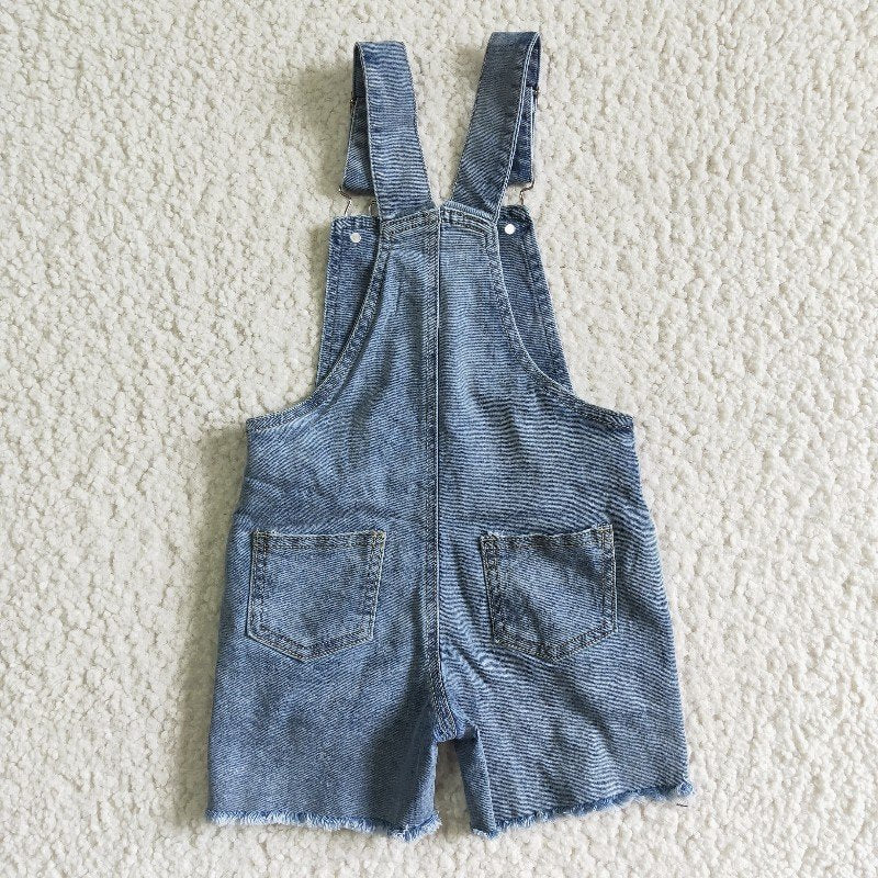 SS0016 Summer Baby Denim Blue Shorts Overalls