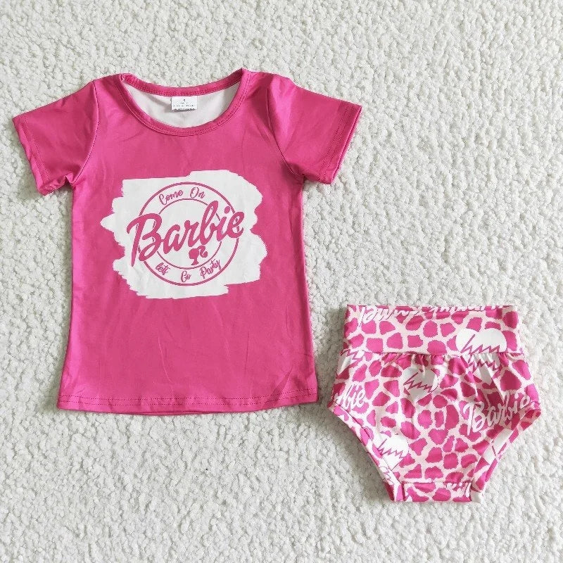 GBO0030 Baby Girl Pink Leopard Bummies Outfit
