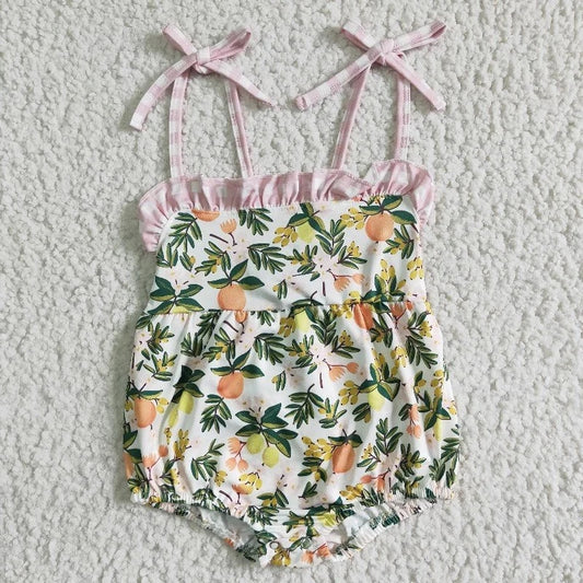 SR0030 Baby Girl Lemon Summer Romper