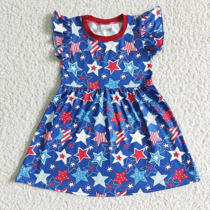 C11-9 July 4th Baby Girl Stars Dress