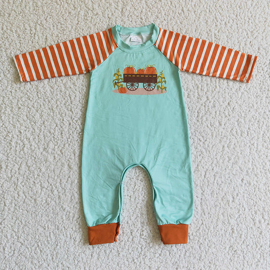 LR0046 Baby Boy Fall Pumpkin Romper