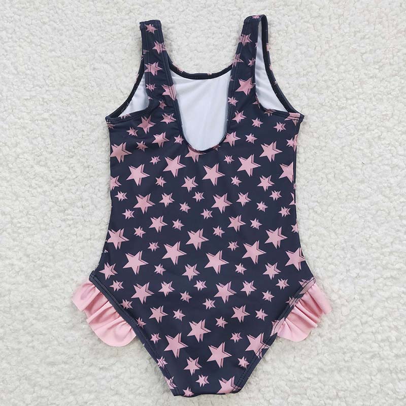 S0048 Baby Girl Stars One Piece Summer Swimsuit