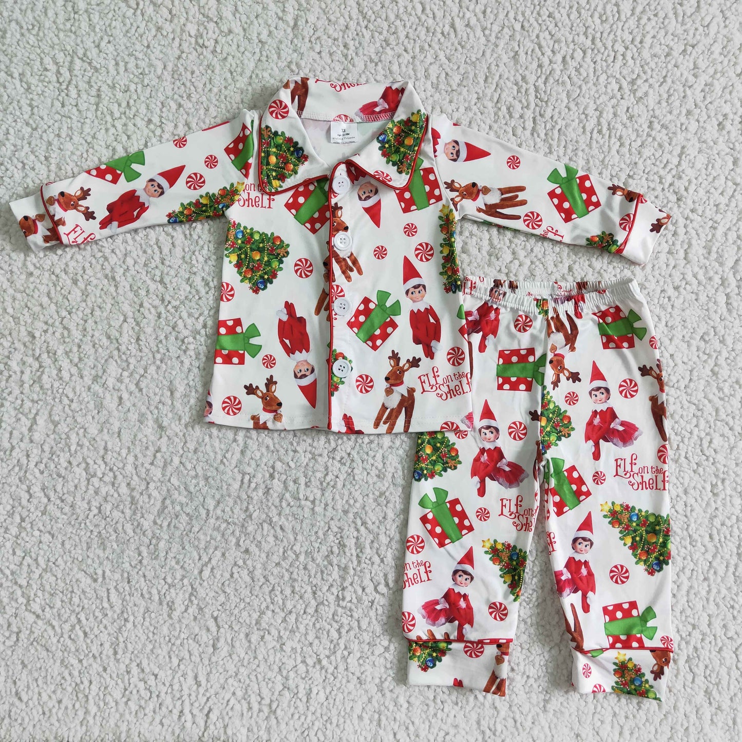 6 B4-39 Christmas Baby Boy Pants Pajamas Cartoon Sleepwear Set