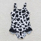 S0051 Baby Girl Western Cow Print One Piece Summer Swimsuit