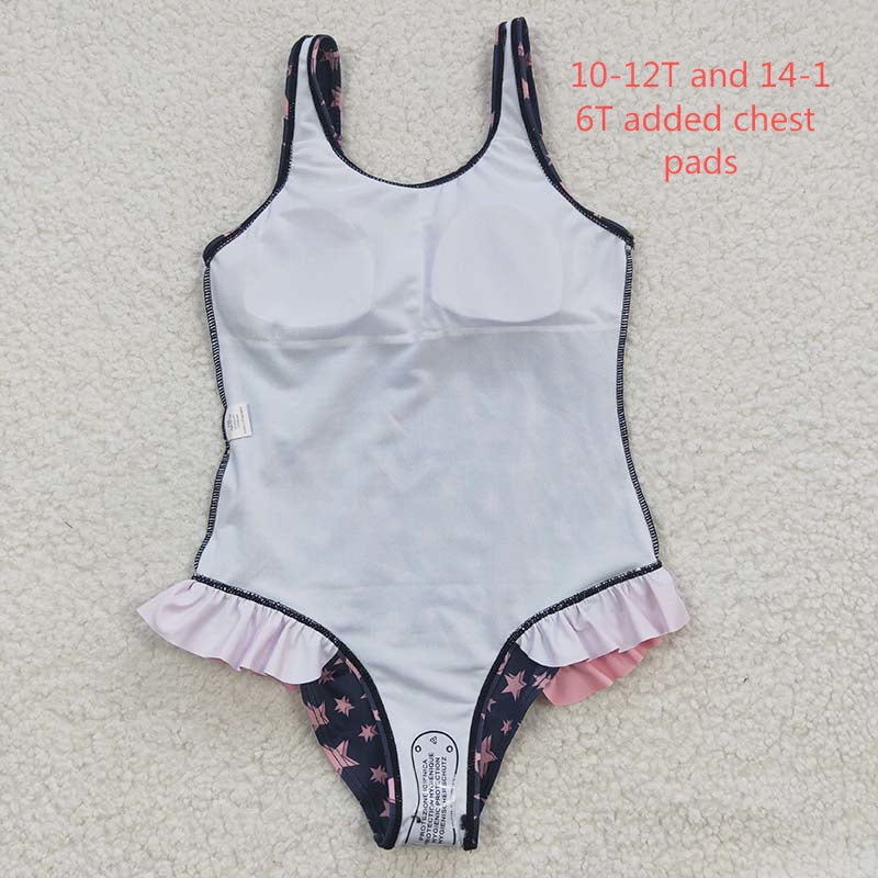 S0048 Baby Girl Stars One Piece Summer Swimsuit