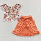 GSSO0184 Baby Girl Western Cow Floral Summer Shorts Skirt Outfit