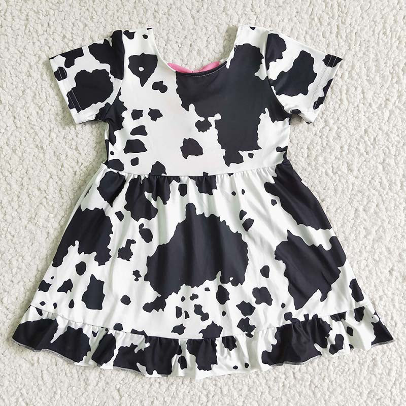 GSD0102 Baby Girl Summer Cow Print Dress