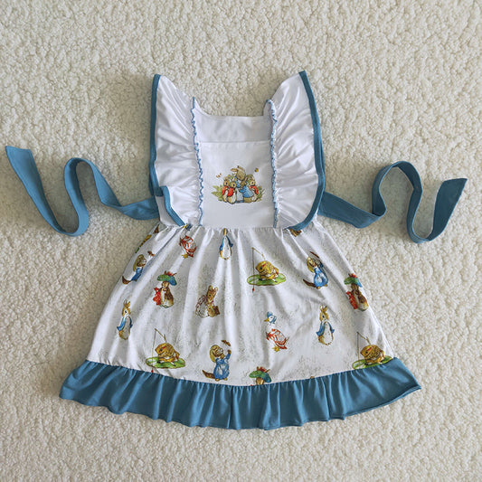 Easter Baby Girl Bunny Blue Dress