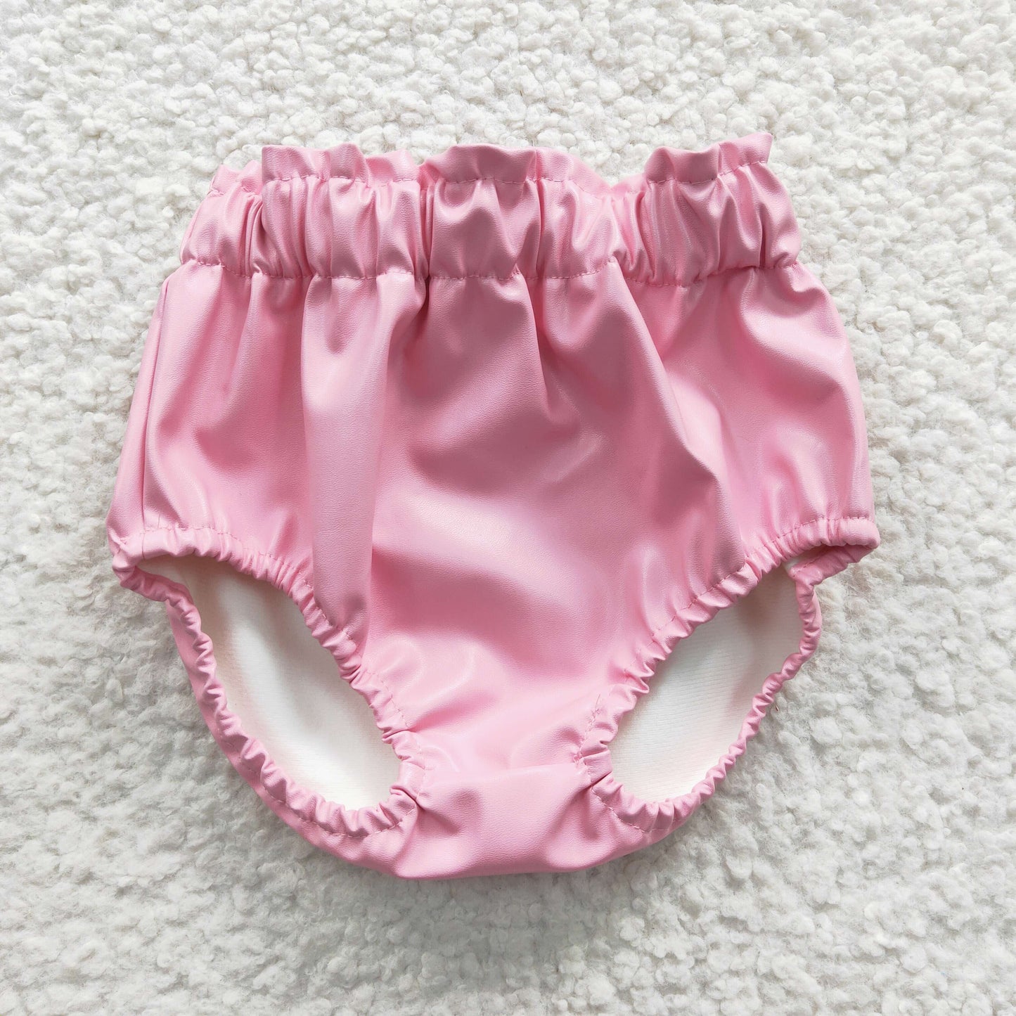 SS0050 Summer Baby Girl Pink Leather Bummie Shorts