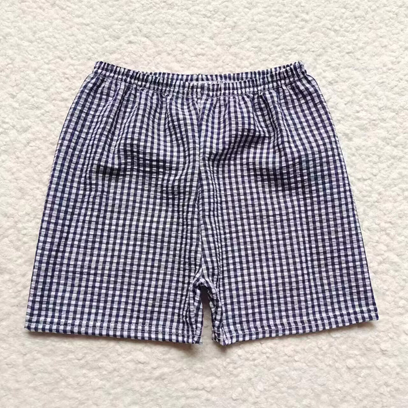 SS0075 Baby Boy Gilr Plaid Seersucker Shorts