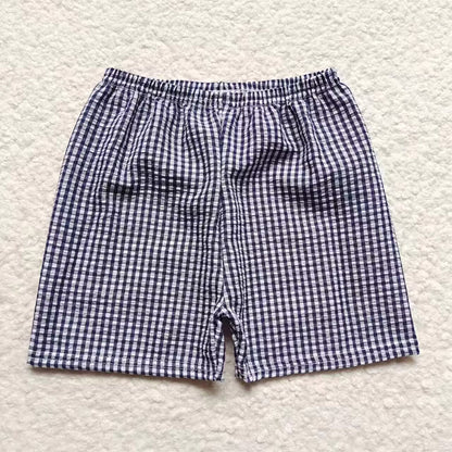 SS0075 Baby Boy Gilr Plaid Seersucker Shorts