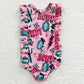 S0036 Baby Girl Bathing Suit Western Howdy One Piece Summer Swimsuit