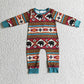 LR0183 Baby Boy Western Beer Zipper Romper