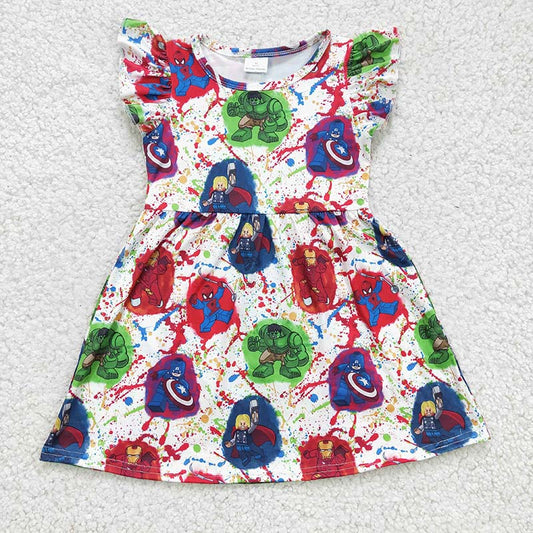 GSD0172 Baby Girl Cartoon Short Sleeves Dress