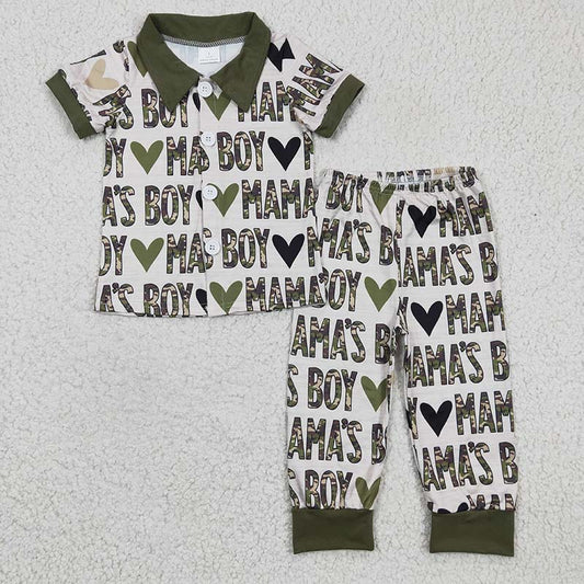 BSPO0044 Mama's Boy Camo Short Sleeves Pajamas Outfit