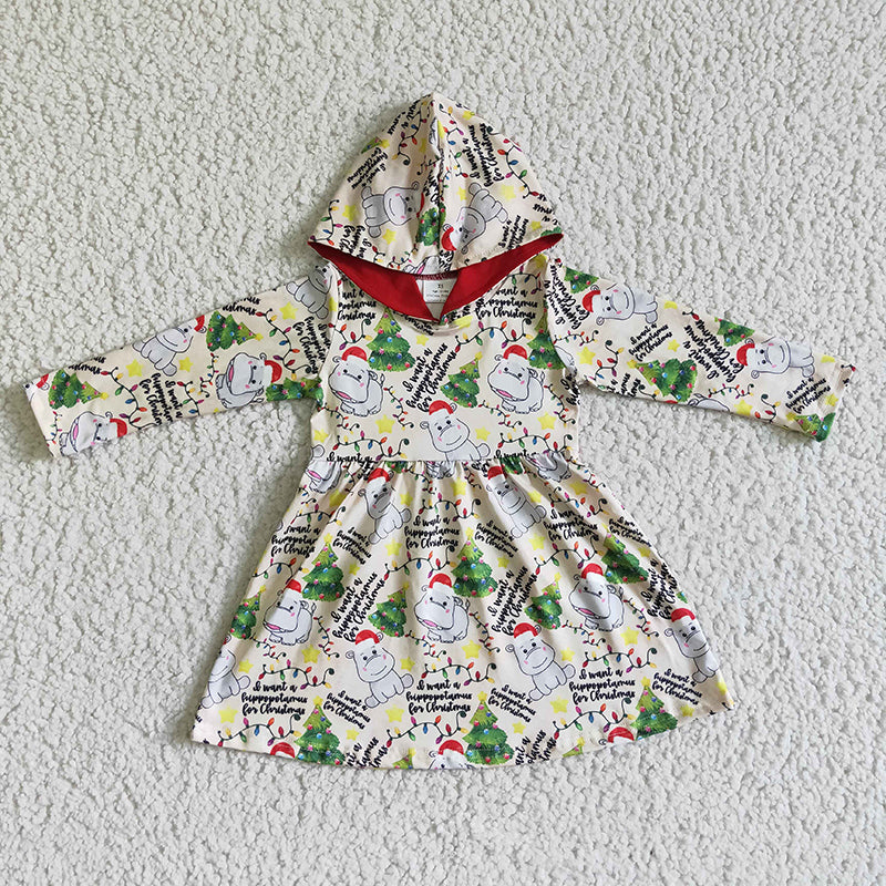 GLD0076 Christmas Baby Girl Hoodie Dress