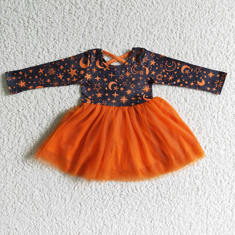 GLD0017 Halloween Orange Tulle Tutu Dress